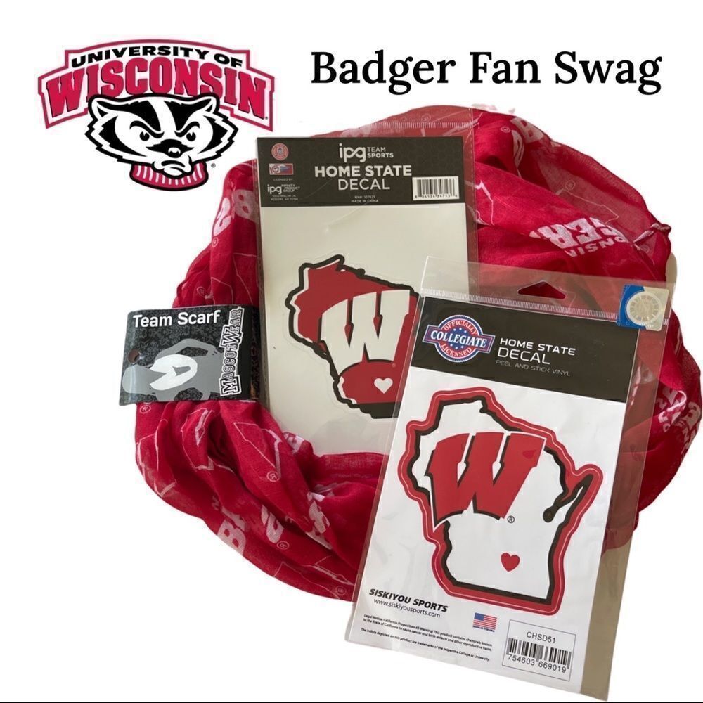 Wisconsin Badger 3 Pc Biggest Fan Kit • NWT